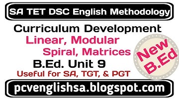 Curriculum 004 in Telugu I Unit 9 Curriculum Development I AP New SA English methodology DSC TET