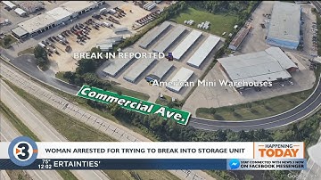 Woman arrested after trying to break into storage unit