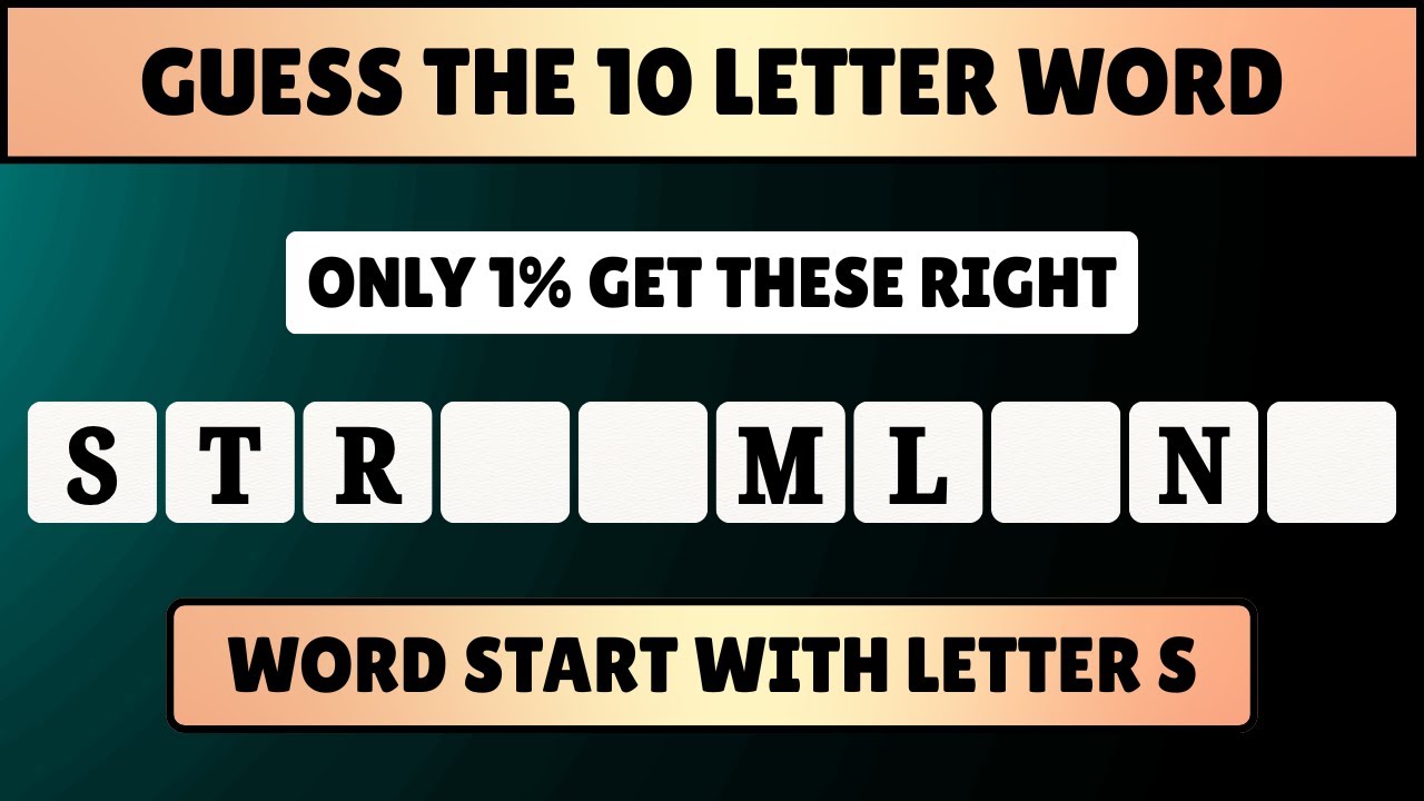 Guess the 10 Letter Word - S Letter Words | Quiz World Sunita - YouTube