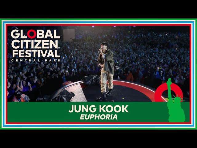 Singer Jung Kook Performs BTS Song ‘Euphoria’ | Global Citizen Festival 2023 class=