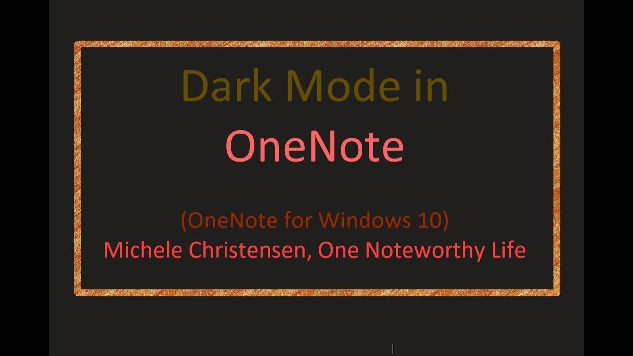 How to Use Dark Mode in OneNote - YouTube