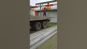 PSC pole Unloading on Site#electricalengineering #distribution #shorts  #truck #electrical #viral