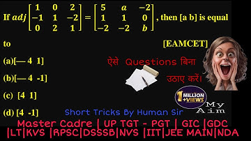 Trick| Adjoint of Matrix | Determinants Tricks| #Mastercadre ##TGTMath #PGTMaths #LT #shorts