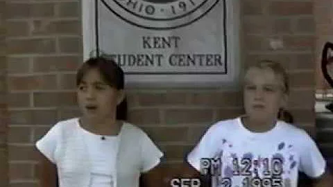 April and Melissa Dickson at Kent State 1995
