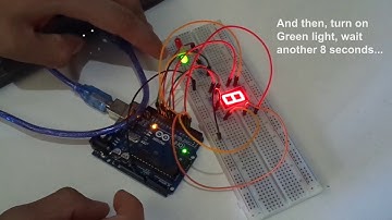 Traffic Lights with Seven Segment Display using Arduino UNO | Very Easy