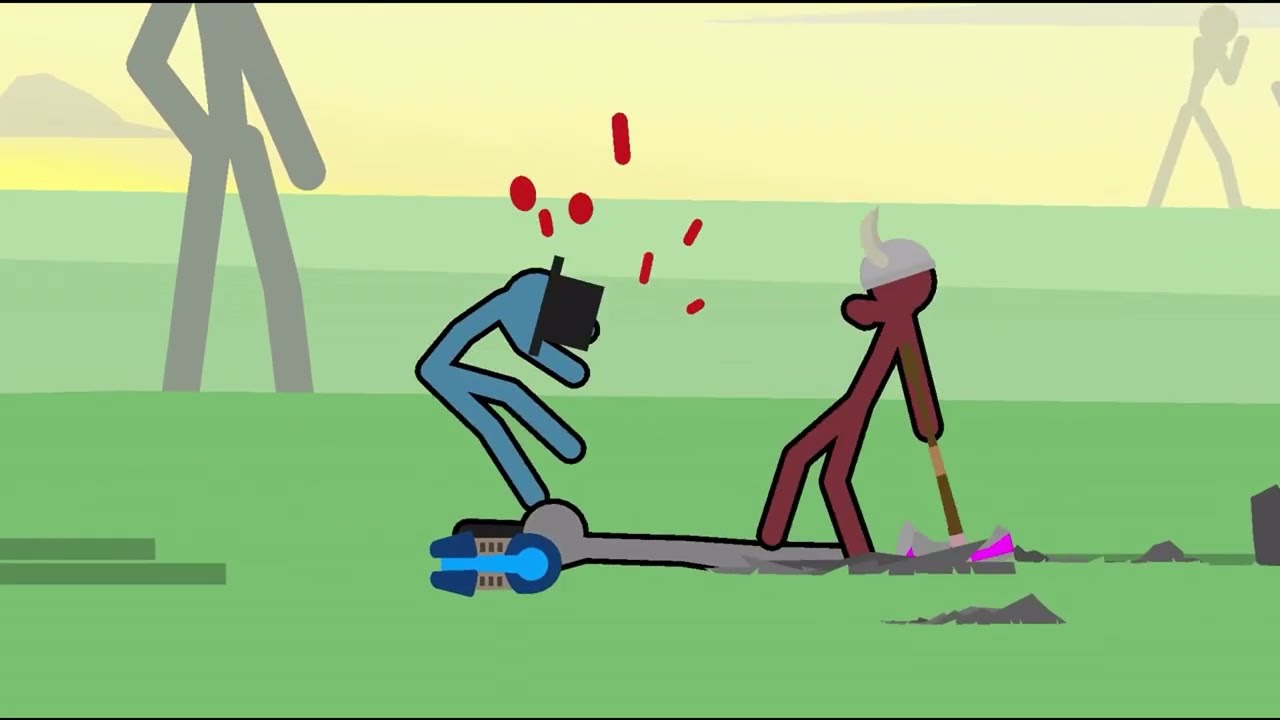 Supreme Duelist Stickman Animation : Cards vs Arm Cannon vs Axe