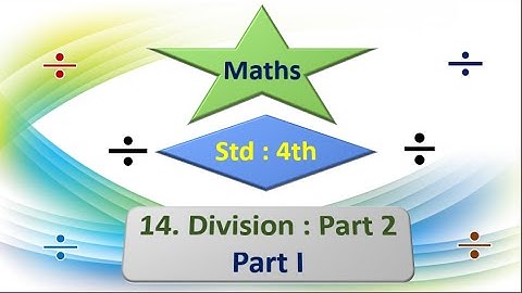 14. Division : Part 2 -  Part I   | Std : 4th  | Subject : Maths. Tr, Akshata Ajay Kale.