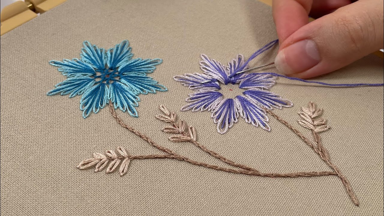 Gorgeous Handwork Embroidery Design | Step-by-Step Lazy Daisy Flower Tutorial