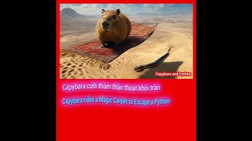 Capybara cưỡi thảm thoát Trăn |(Video do tôi thực hiện từ Kling AI và Hailuo AI)#shorts #music #cute