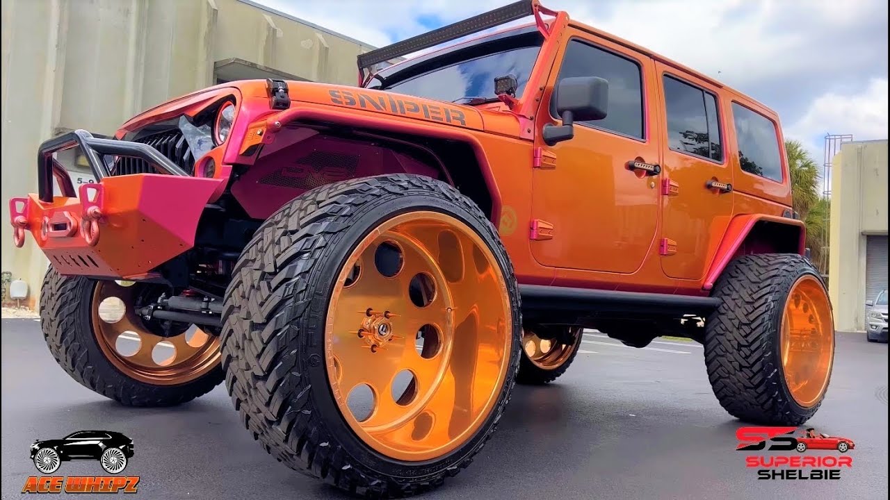 KODAK BLACK 's Right-Hand Drive Outrageous Jeep Wrangler on Rosegold 28