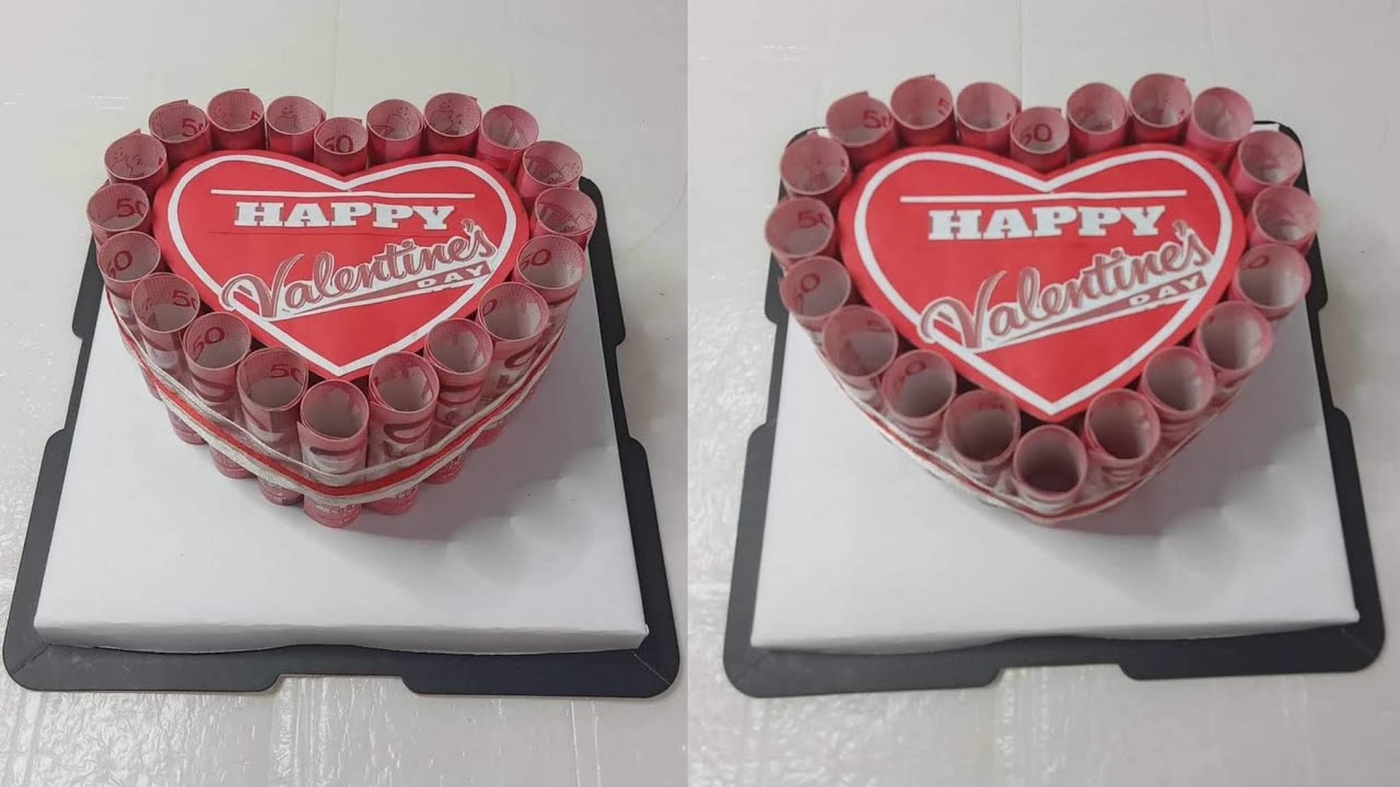 DIY HEART MONEY CAKE | VALENTINES DAY GIFT IDEA | Shara's DIY # ...