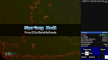 AM2R 1.5 Fusion RG+ 100% [Set Seed] in 1:21:08 RTA 1:10:20 IGT