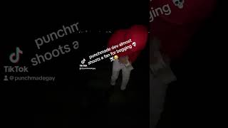 PunchMade Dev almost shoots fan 💀 #fyp #punchmadedev #viral #lol #memes #parody #gun #top #views ☠️ Profile