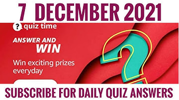 Amazon Quiz Answers Today  | Win 20000 Amazon Pay Balance | 7 December 2021