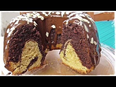 How to make a MARBLE CAKE with NUTELLA and PEANUTBUTTER | Nutella glaze