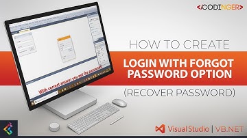 VB.NET - How to create Login with forgot password option (Recover Password)