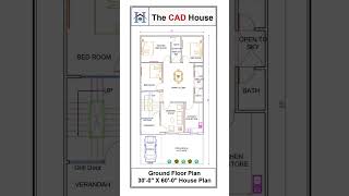 1800 SqFt. House Plan| Ground Floor Plan| 30 By 60 2D House Design #housedesign #design #architect