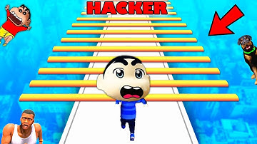 SHINCHAN and CHOP Became Hackers in ROOF RAILS | Noob vs Pro vs Hacker Gameplay in Hindi | AMAAN-T