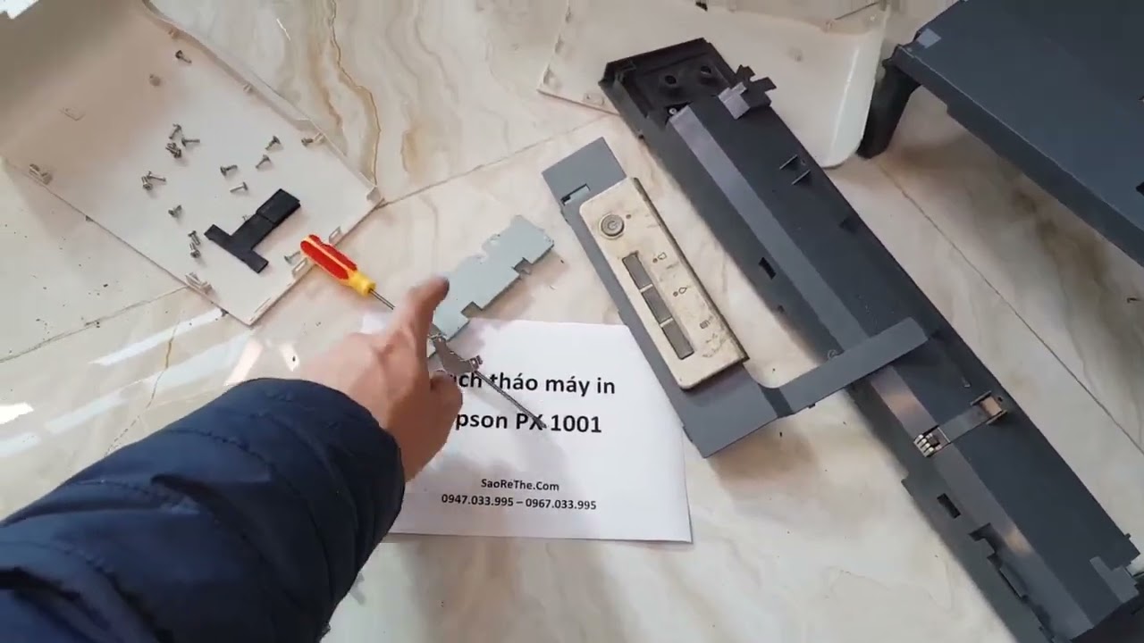 How to disassemble an Epson PX1001 printer - YouTube