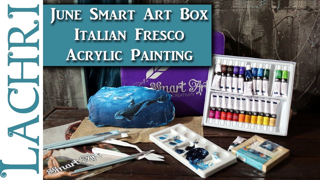 ⁣June 2017 Smart Art Box - Orca Fresco - Acrylic Painting Lachri