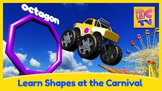 Learn Shapes with Monster Trucks and Carnival Game for Kids