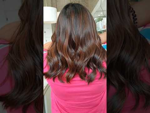 Chocolate brown colour balayage technique highlights technique