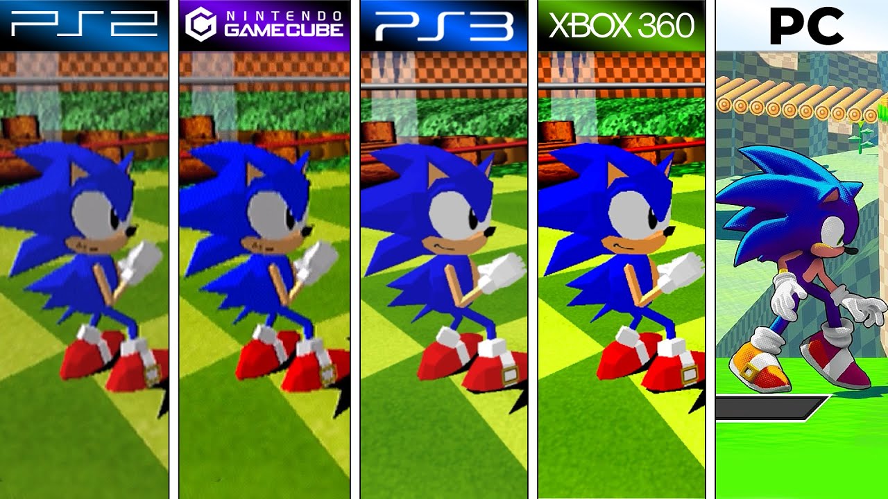 Sonic The Hedgehog 2006 Xbox 360 vs Playstation 3 graphics comparison  (comparação gráfica) 