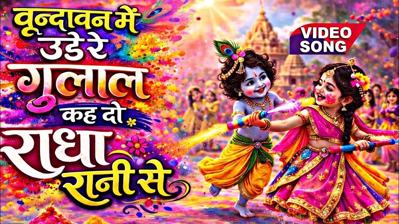Vridawan me ude re gulal 🎨❤️ – वृंदावन में उड़े रे गुलाल कह दो राधा रानी से !! #holi2026 #bhajan