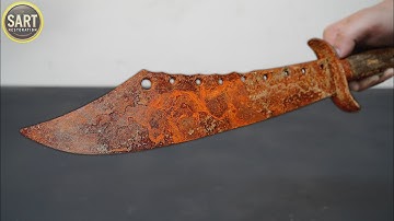 Restoration Rare Old Rusted Survival Machete  – From Rust to Razor Sharp