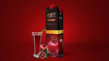 How to Product Packaging Design (Pomegranate Juice) - Photoshop Tutorial