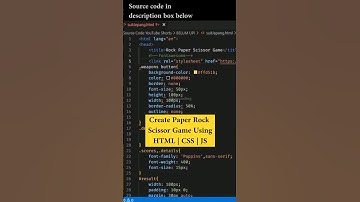 Create Rock Paper Scissor Game Using HTML | CSS | JS