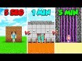 CONSTRUIMOS LA PRISIÓN MÁS SEGURA DE MINECRAFT 😂⏰ EN 5 SEGUNDOS VS 1 MINUTO VS 5 MINUTOS 😱