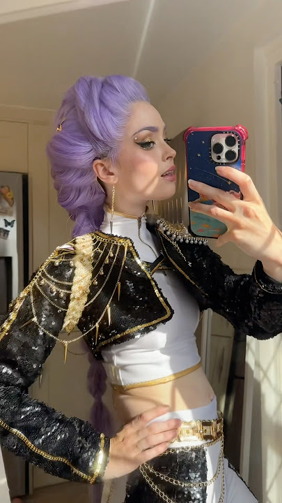 💜 Rumi from kpop demon hunters first try on 💜🥰 #sewing #cosplay #diy #fashion #kpop