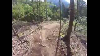 Weissensee MTB Trail Naggler Alm Techendorf. 2nd ride, helmet perspective, uncut total distance