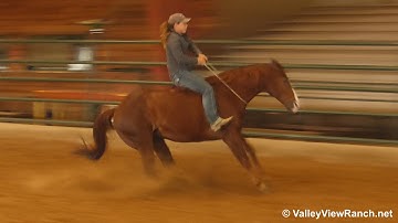 Solanos Saskadoc - riding bareback in indoor arena #1 - Valley View Ranch