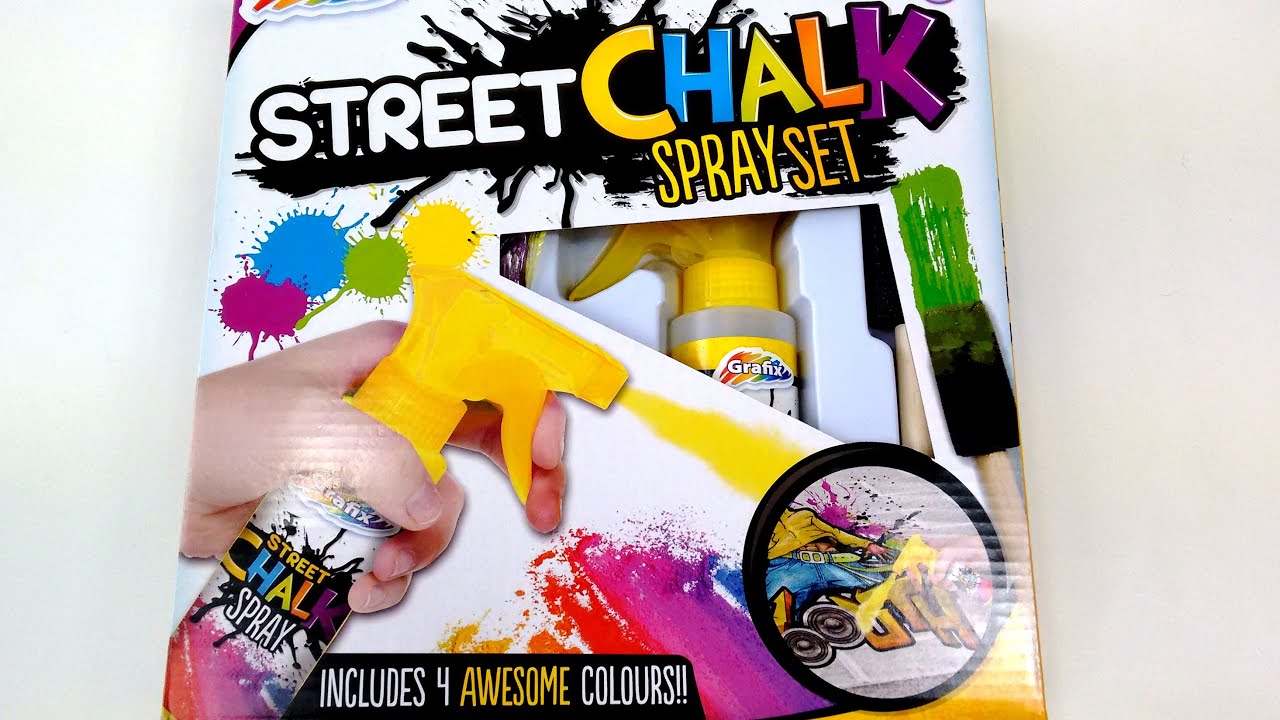 Grafix Street Chalk Spray Set Childrens Graffitti Paint Art | Kids Fun