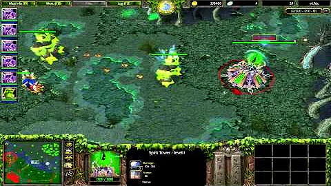 W3 DotA - Level 3 Warlock Golem with Scepter dealing damage