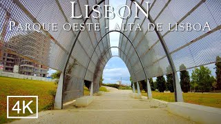 Lisbon Walking Tour: Lisbon Parque Oeste - ALTA DE LISBOA - Portugal 4k 🇵🇹 Baby ducks