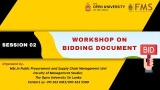 Full Workshop on Bidding Document - Day 02 Update
