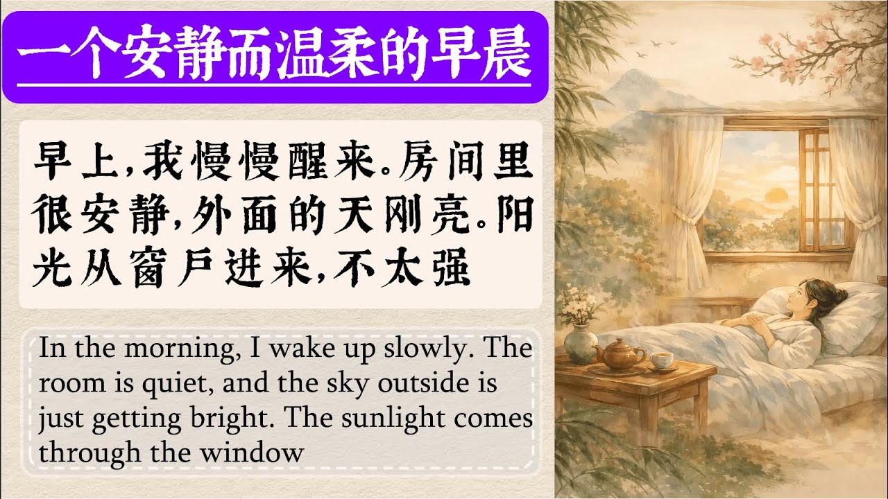 Изучайте китайский язык в повседневной жизни – Эпизод 13: Спокойное и нежное утро