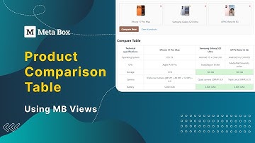 Create a Product Comparison Table - Using MB Views | Meta Box Tutorial