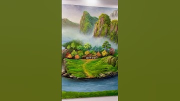 Vẽ tranh sơn thuỷ #vetranh #trendingshorts #art #acrylicpainting