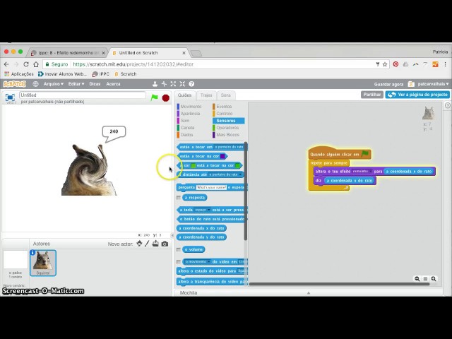 8 Scratch - Efeito redemoinho interativo