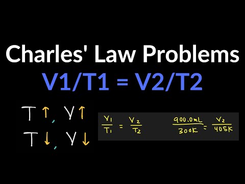 Charles의 법칙 실습 문제 및 예 설명 : V1 / T1 = V2 / T2