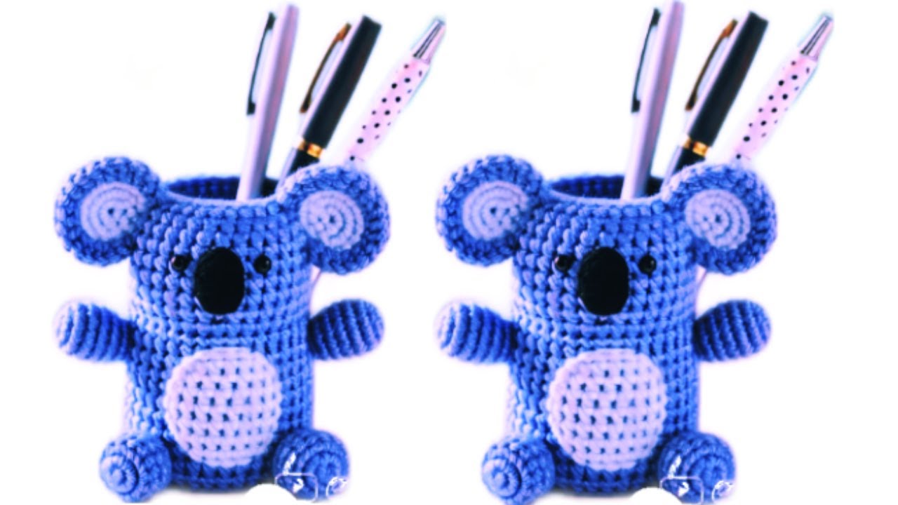 AMAZING 🧶💯👍CROCHET DESIGN 💯♥️ PANDA SHAPE PEN HOLDER MAKING TUTORIAL #crochet #penholder