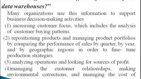 Data Warehouse and OLAP Technology