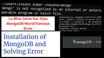 MongoDB Installation | How To solve MongoDB Connection Error |mongo is not recognized.