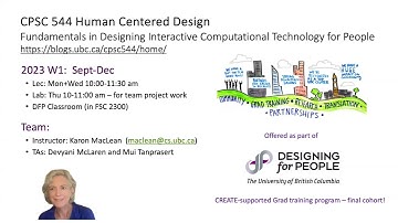 2023W1 CPSC544 Course Pitch Video, Karon MacLean