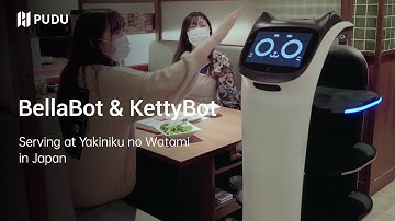 BellaBot & KettyBot serve at Yakiniku no Watami in Japan | Pudu Robotics