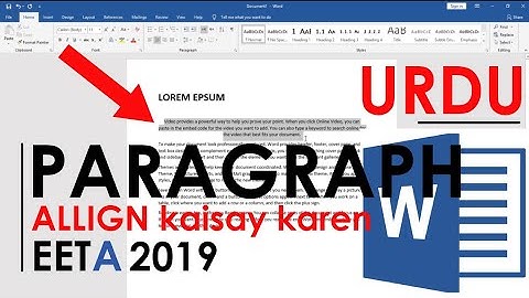 How to allign a paragraph in ms word? Hindi/Urdu